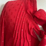 Tommy Hilfiger Womens Clip-Dot Pleated Tie-N Chili Pepper L Photo 3