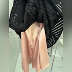 Betsy and Adam Betsey & Adam Black Tan Chevron Stripe Semi Sheer Waist Fit & Flare Dress Photo 4