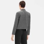 Eileen Fisher 422.  Jacquard Flight Jacket Womens XL Black Bone Full Zip Photo 13