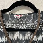 Johnny Was  Grey 100% Silk Dress with Brown Leather Trim/Tassle, Size XS (P) Photo 6