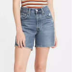 Levi's Levi’s Premium 501 Mid Thigh Shorts Size 30 High Rise Blue Denim Photo 0