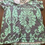 Sew In Love Gray and Mint Short Sleeve‎ Top Green Size L Photo 0