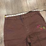 Sundance NEW  Women’s Embroidered Cargo Pants 6 Dark Brown Boho Cotton Stretch Photo 8