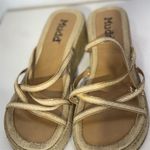 Mudd Y2K  Woven Platform Sandals‎ Strappy Natural Tan 2000s Chunky Heels 9 VTG Photo 1