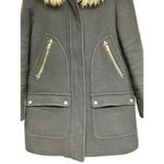 J.Crew Stadium Cloth Nello Gori Chateau Parka Wool Coat Hooded Black Women’s 6 Photo 4