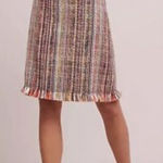Maeve Anthropologie  Zaira Tweed Fringe Skirt 6 Photo 0