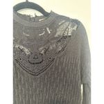 Free People Black Lace Stretchy Y2K Sweater Tunic Size XS 1538 Photo 2