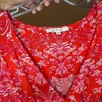 Abel the label  V Neck BOHO Maxi Dress Floral Short Sleeve Smocked High Low sz M Photo 4