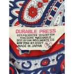 VTG 60s Woolworth Primstyle Blouse NWT Red White Blue Paisley Made in Japan M Size M Photo 4