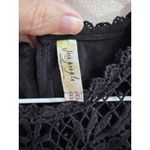 Free People Black Crochet Lace Detail Sleeveless Button Back Mini Dress M Photo 2