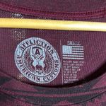 Affliction American Customs Motors Burgundy Aztec Graphic Long Sleeve Size Small Photo 2