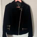 INC  International Concepts Black Velvet Jacket with Gold Accents like new Photo 2