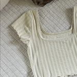 Aerie offline og original beige square neck cropped cotton ribbed baby tee M​ Photo 1