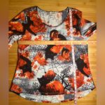 One World  Womens Fall Pumpkin Halloween 3/4 Sleeve Pullover Casual Shirt|Size:M Photo 4