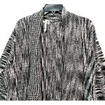 Ny Collection Cardigan Women XL Black White Tunic Knit Sweater Open Front Layers Photo 2
