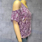 st. john's bay  Women's Open Shoulder Floral Print Top Size SP - Cute & Casual Photo 2