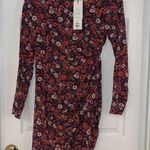 Veronica Beard  Louella Berry Floral Print Silk-Satin Mini Dress 4 NEW *TINY FLAW Photo 0