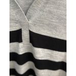 Talbots  Pure Merino Wool Johnny Sweater Gray Black Striped Collar Womens XL Photo 2