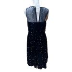 Maggy London Women's Navy Mesh Pearl Embellished A-line Dress Sz 8 Photo 3
