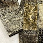 Flashback Velour Patchwork Blazer Jacket Size Small Brown Photo 5