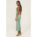Simon Miller Comet Green Wavy Striped Metallic Knit Sleeveless Midi Dress Sz XL Photo 1