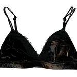 Xhilaration  Velvet Lace Trim Bralette Size Medium Velour Whimsigoth Festival Photo 0