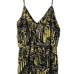 Blue Rain for Francesca’s Black/Yellow Graphic Print Mini Dress Spaghetti Straps Photo 0