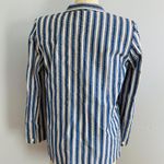 Diane Von Furstenberg Summer Cotton Stripe Double Breasted Blazer- Size 14 Photo 5