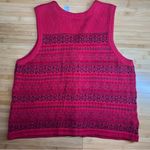RUSS Women's Fair Isle Red Button front Sleeveless Grandma Sweater Vest |Sz:XL Photo 3