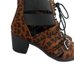Dolls Kill Animal Print Cutout Ankle Boots Booties Lace-Up Buckle Size 9 Women's Photo 4