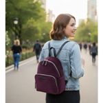 Vera Bradley  Purple Quilted Velvet Mini Backpack Floral Lining Pockets EUC!! Photo 1