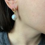 Freshwater Pearl Dangle Drop Earrings Gold Over Sterling Silver Photo 4