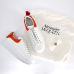 Alexander McQueen NEW Oversized Sneakers Sequin Beads White Red Leather Size 37 Photo 1
