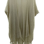 Torrid  Sz 1X Cardigan Sweater Open Front Open Knit Fringe Oversized Boho Beige Photo 0