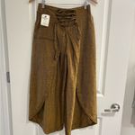 NWT Karma Nepal Craft Brown Wrap Wide Leg Palazzo Pants size 6 approx Photo 2