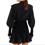 Farm Rio  Dress Women's Size Small Black Smocked Long Sleeve Cocktail Party Photo 2