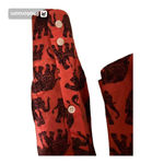 J.Crew  Elephant Print Button-Up Shirt XS – Coral Pink & Navy Blue, Boho Style Photo 3