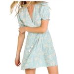 Faithfull the Brand Faithful the Brand Mira baby blue floral Size US XS Wrap dress Photo 1