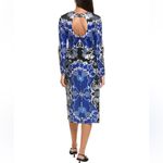 Tyler Boe Dana Velvet Patterned Sapphire Combo Midi Pencil Dress NEW W2014 Sz L Blue Size L Photo 1