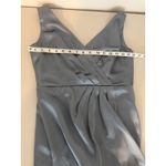 Revelry Dusty Blue Blair Satin Long Formal Maxi Dress Bridesmaids Gown 8 Photo 4