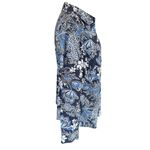 Jaclyn Smith blue and white floral long sleeve collared button down shirt small Photo 2