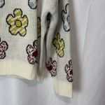 SheIn Curve White Blue Pink Yellow Flowers Crewneck Sweater Size 3XL Cute Cozy Photo 2