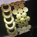 Satin Soft Gold Tone Metal Stretchy Bracelets Set Photo 1