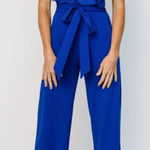 Baltic Born  Blue Ruffle Jumpsuit Tie Waist Size Large Photo 0