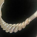 Vintage Egyptian Revival Collar Silver Tone Torc Style Necklace Photo 2