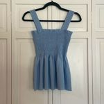 Blue smocked bust peplum babydoll tank large Photo 1