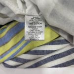 Ann Taylor LOFT Striped Linen Blend Skirt M Blue White Yellow Pockets 15x17 Photo 5