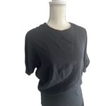 NARCISO RODRIGUEZ Black Silk Blend Ruched Top Size 38 Photo 1