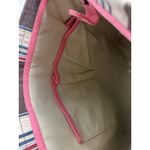 The Sak Denim Striped Canvas Organizer Shoulder Strap Tote Brown Women's Purse Photo 5