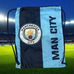 Manchester City 13x17" Drawstring Cinch Gym Bag Backpack Football Club Logo Blue Photo 1